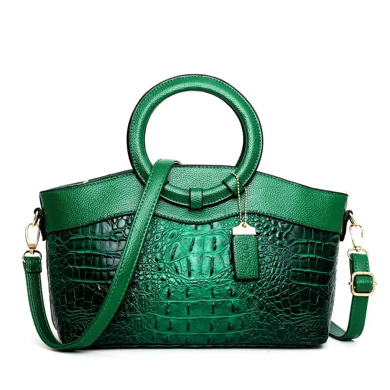 Women's Luxury Handbag- Crocodile Design