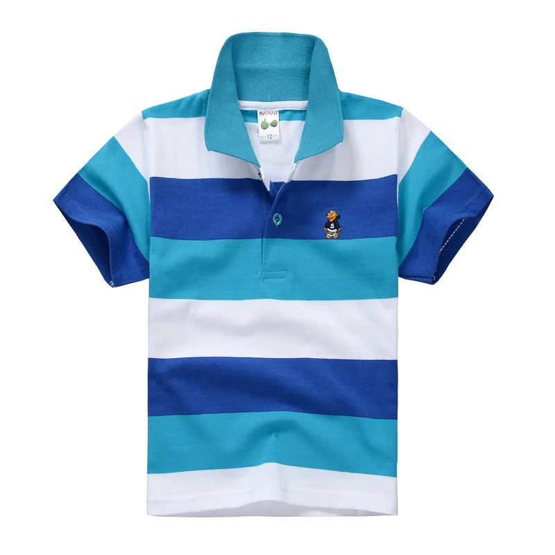 Summer Teenager POLO Shirts 3-14Yrs Children T-shirt For Girls Short-Sleeve Baby Tops Boys Tee Shirts Solid Color Kids Outerwear