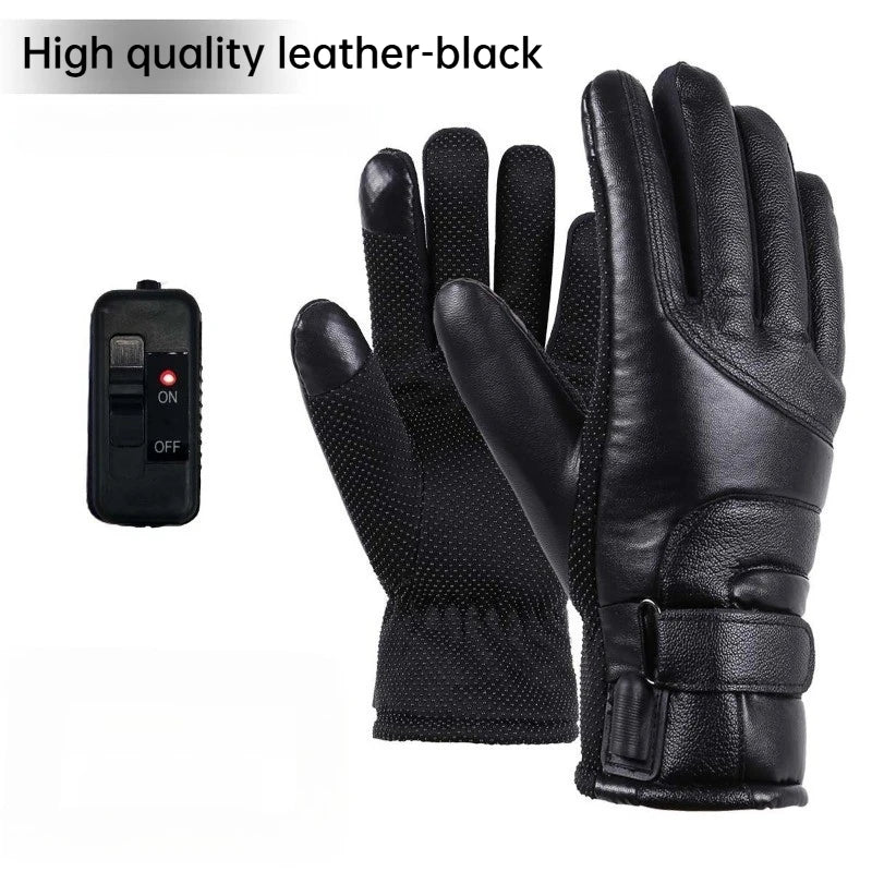 USB Rechargeable Heating Gloves Electric Thermal Winter Warm Gloves Power Bank Heating Hand Warmer Motorcycle Bike Riding