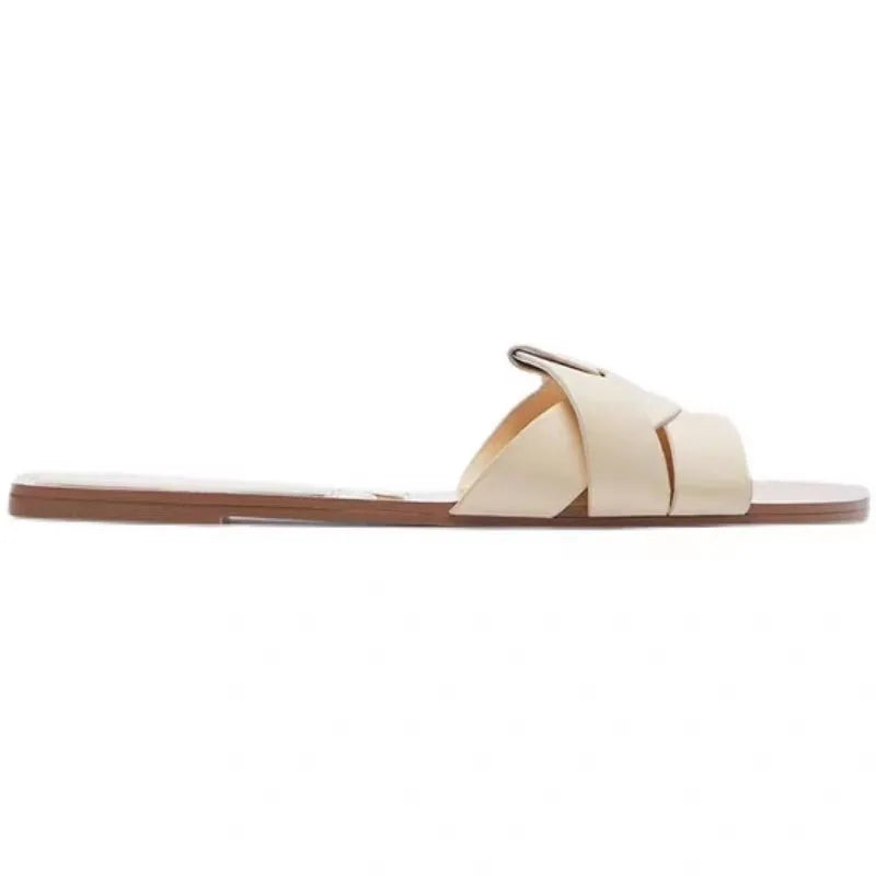 Summer Women Slippers Fashion Outdoor Casual Breathable Flat T-shape Soft Comfortable Heels Shoes Open Toe Sandals Slides Women
