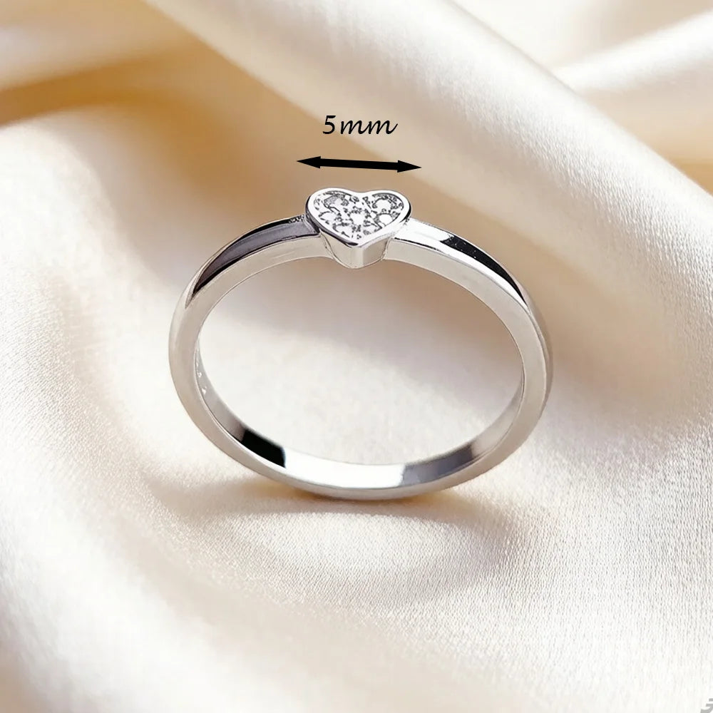 Ring Love Heart Europe Fine Jewerly For Women Summer Romantic Gift In 925 Sterling Silver