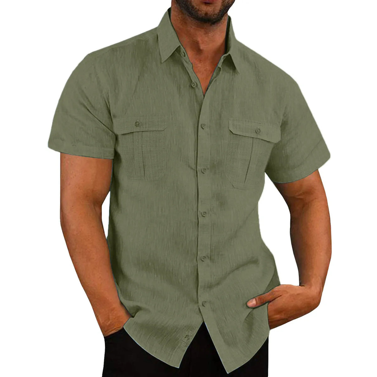 Men's Linen Short-Sleeved Shirts