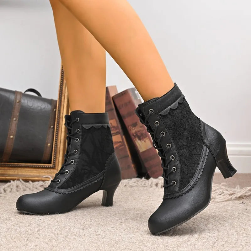 Women's Lace-Up Mid-Calf Boots