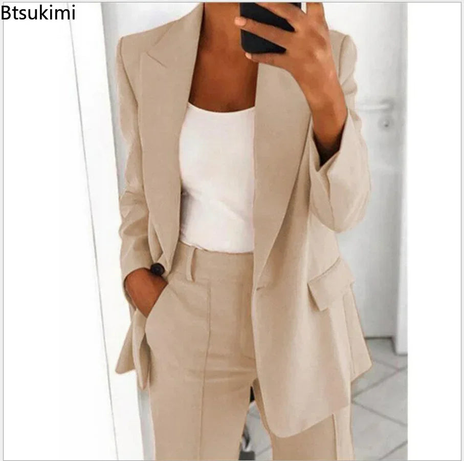 Women's Plus Size Blazer and Pants Set