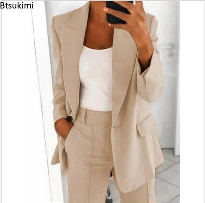 Women's Plus Size Blazer and Pants Set