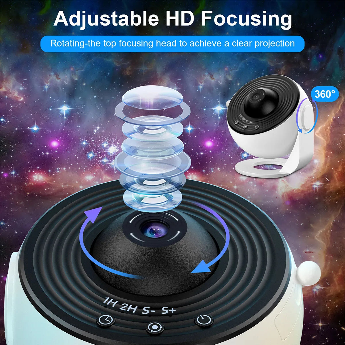 Mallex HD Starry Sky Globe Galaxy Projection Night Lite, White Planetarium LED Lamp for Bedroom Christmas Birthday Party Gift