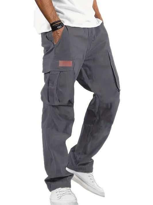 American style high street multi pocket workwear pants for men's new trendy loose straight leg versatile casual long pants