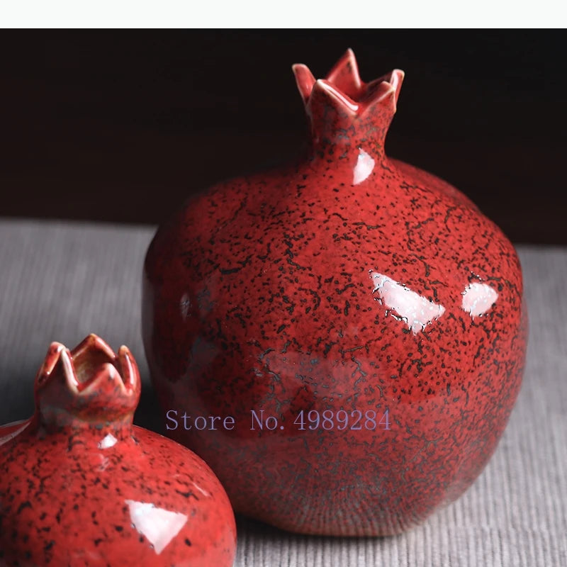 Creativity Ceramic Vase Red Pomegranate Flower Arrangement Accessories Flower Vase Decorative Ornaments Modern Home Decoration