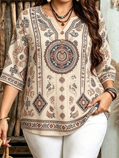 Women's Bohemian Style Blouse for Plus Size