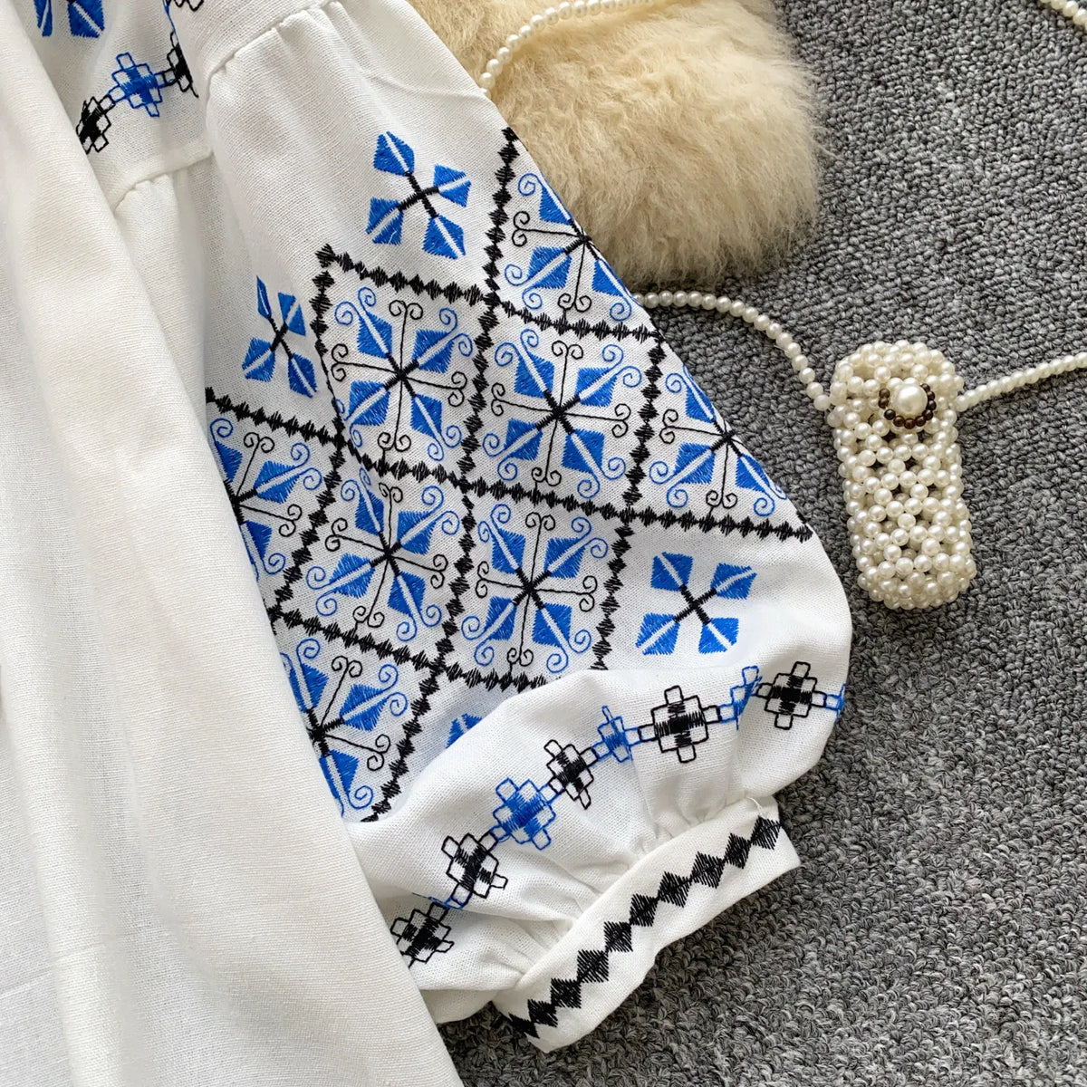 Women's Boho Embroidered Blouse