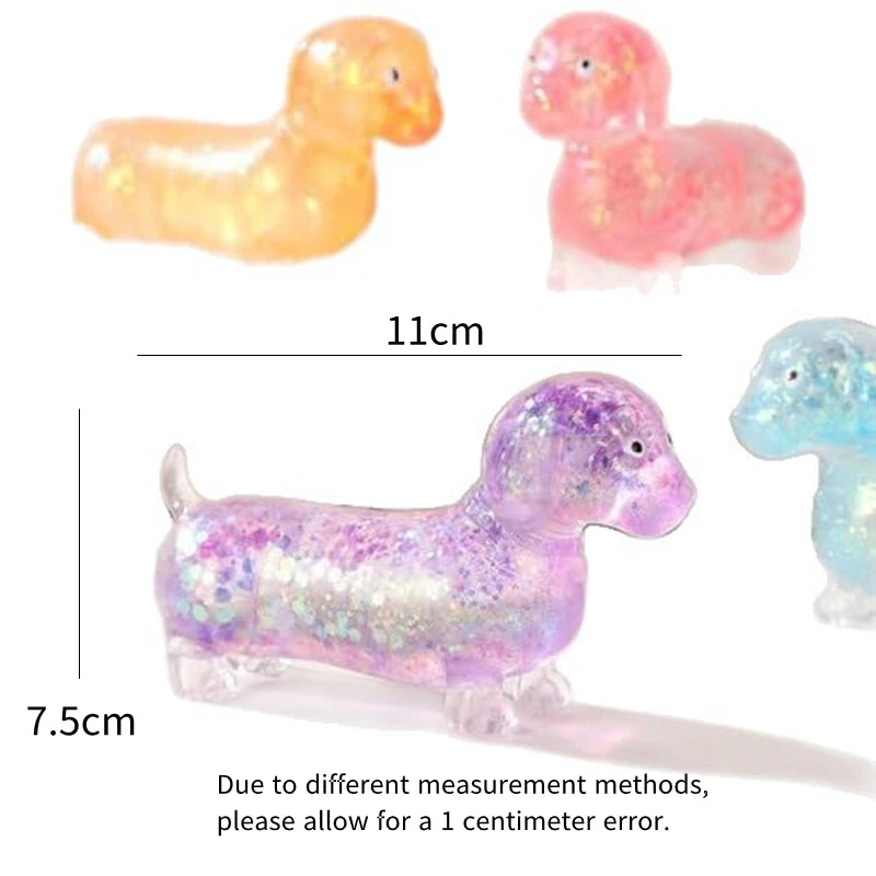 Squishy Sparkling Powder Sausage Dog Fidget Toys Soft Sensory Pinch Slow Rebound Maltose Stress Relief Toy Puppy Squeeze Squishy