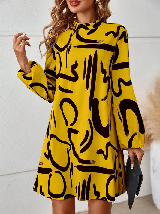 Women's Keyhole Neckline A-Line Dress.