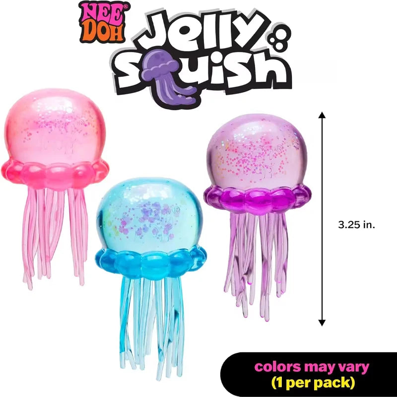 Needoh Jellyfish Squishy Soft Stress Relief Toy Cute Relaxing Squeeze Sensory Toy Kids Big Size Anti-Anxiety Focus ADHD Fidgets