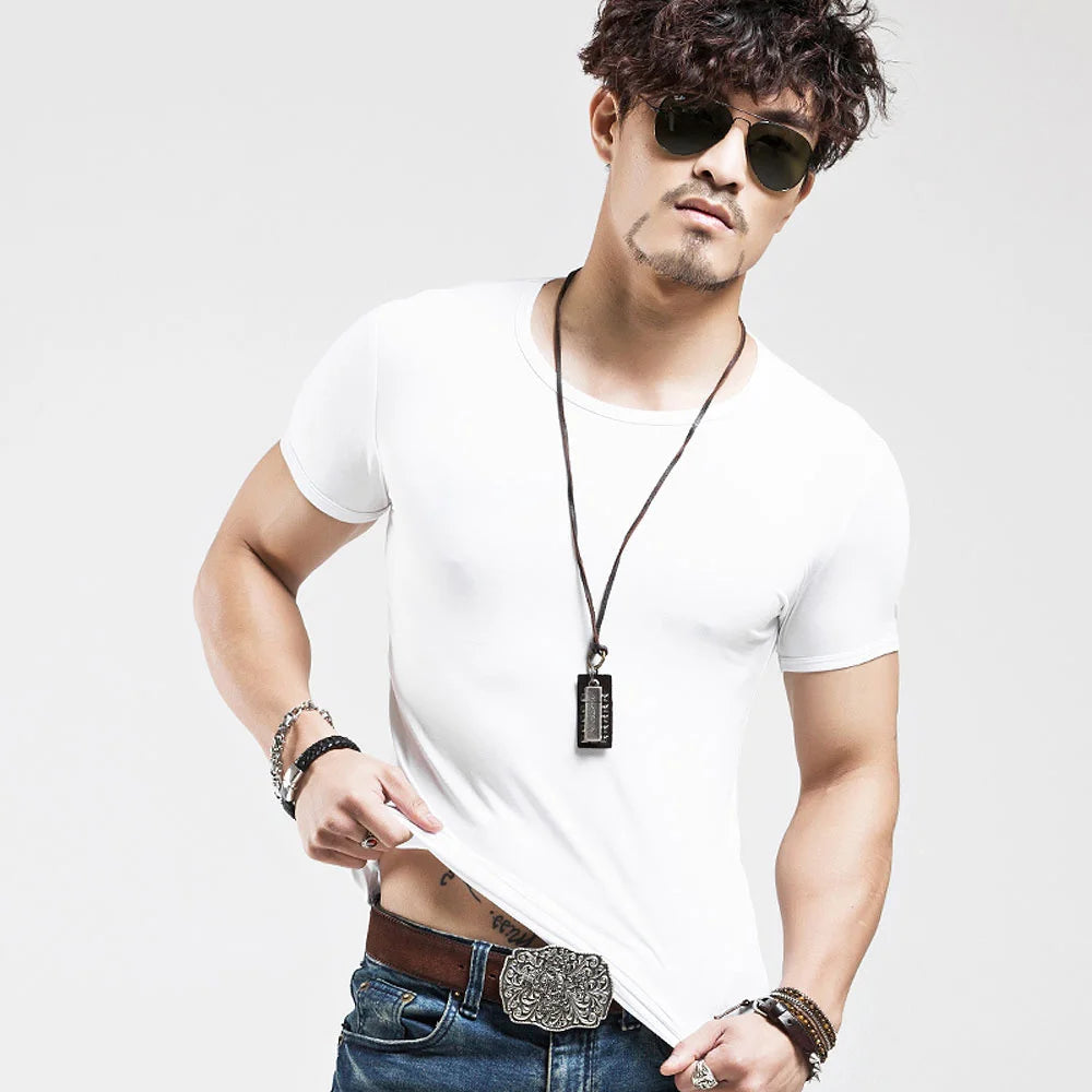 2026 Brand New Men T Shirt Men T-shirts V Neck Man T-shirt For Male Fitness Tshirts Men T Shirts Tops Tees Clothing