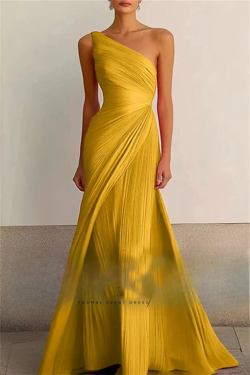 ML Formal Elegant Evening Prom Dresses Women Evening Dresses Sexy One Shoulder Customized Formal Party Dress Vestidos Fiesta
