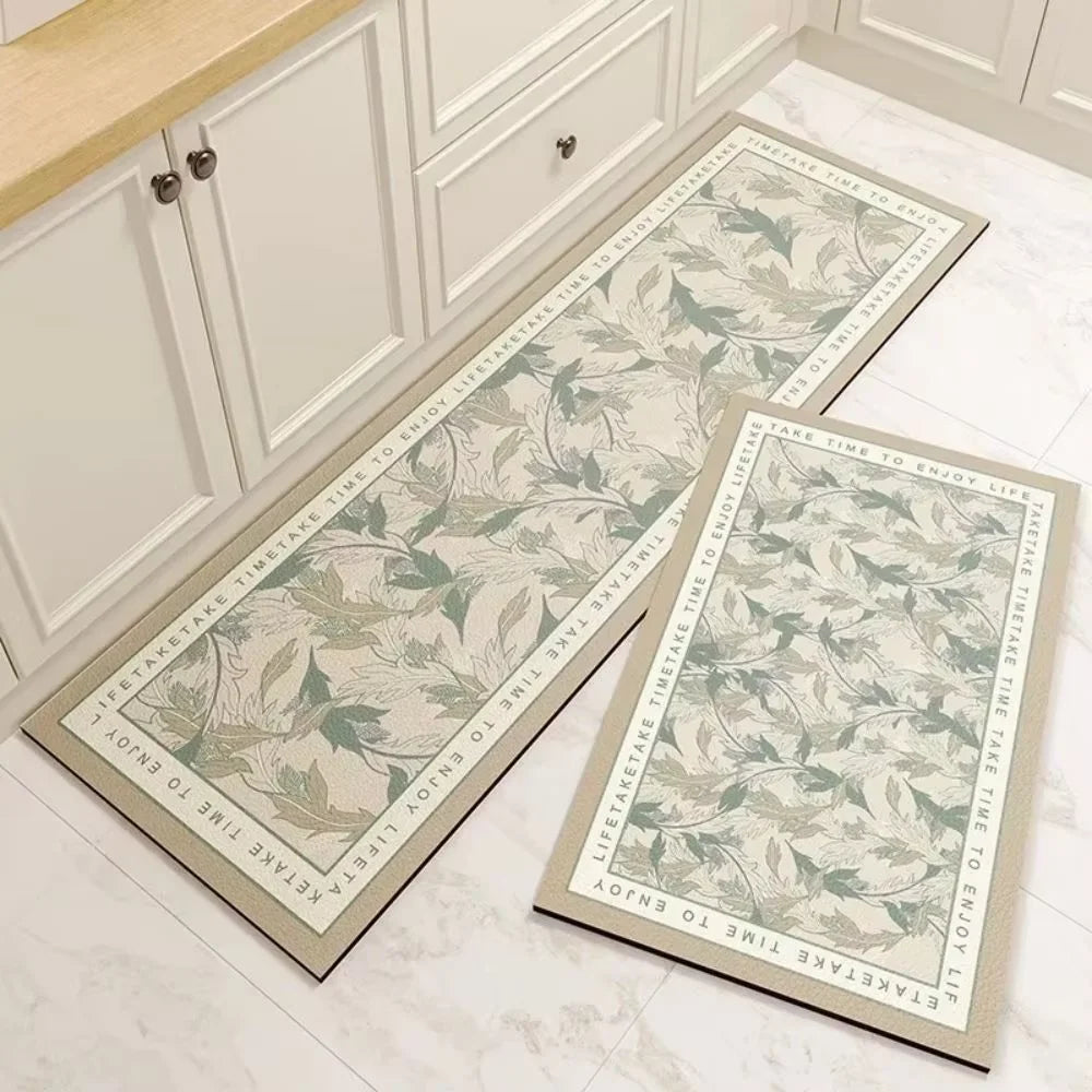 VIKAM Simple Kitchen Floor Mat, Home Water-Absorbing And Oil-Absorbing Anti-Slip Foot Mat Diatomite Carpet Home Decoration