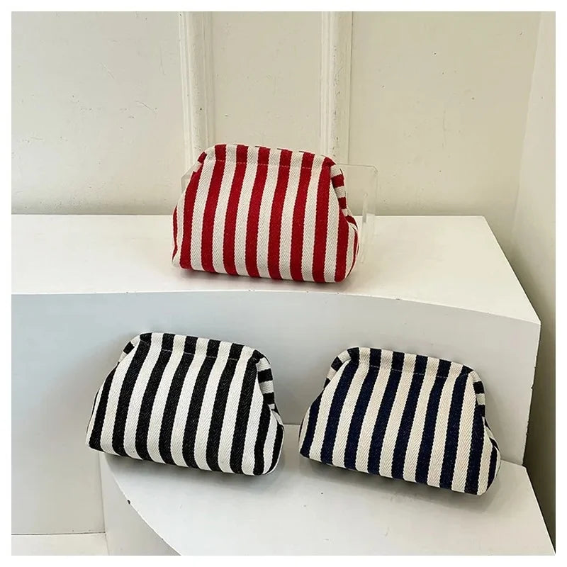 Summer Woven Crochet Purses for Women Beach Clutch Handbags 2025 Dumpling Hobo Casual Colorblock Bag Ladies Ruched Cloud Purse