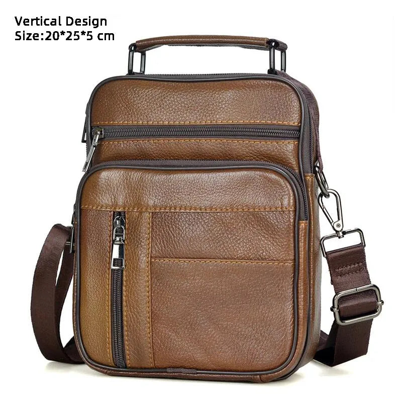 Hot Fashion Men Messenger Bags Genuine Leather Handbags for Man Luxury Brand Male Crossbody Bag for Mini Pad Boy Shoulder Bag