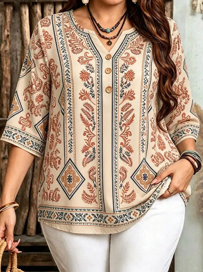 Women's Bohemian Style Blouse for Plus Size