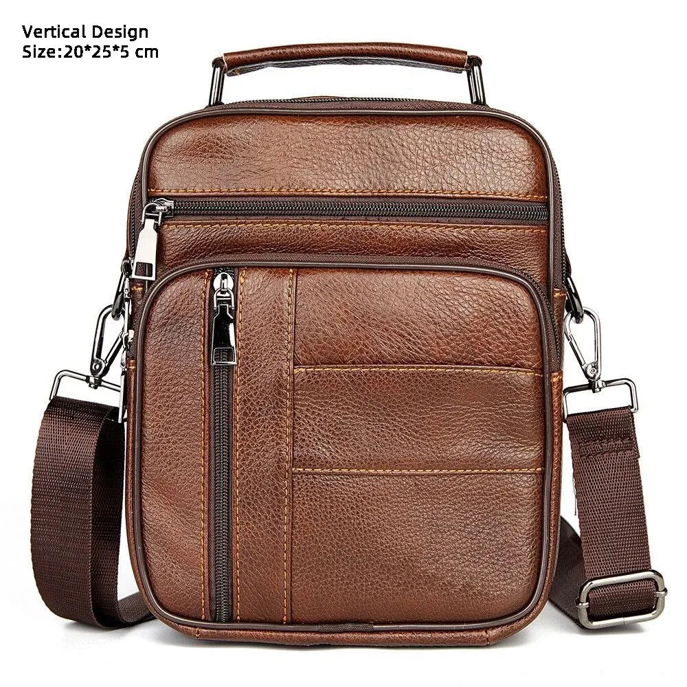 Hot Fashion Men Messenger Bags Genuine Leather Handbags for Man Luxury Brand Male Crossbody Bag for Mini Pad Boy Shoulder Bag