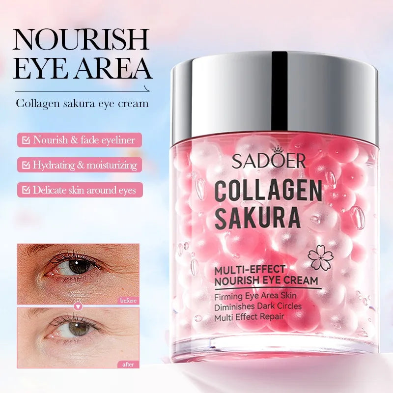 SADOER Sakura Collagen Eye Cream - In Stock Multi-Effect Nourishing Moisturizing Eye Care Wholesale Cross-Border Skincare