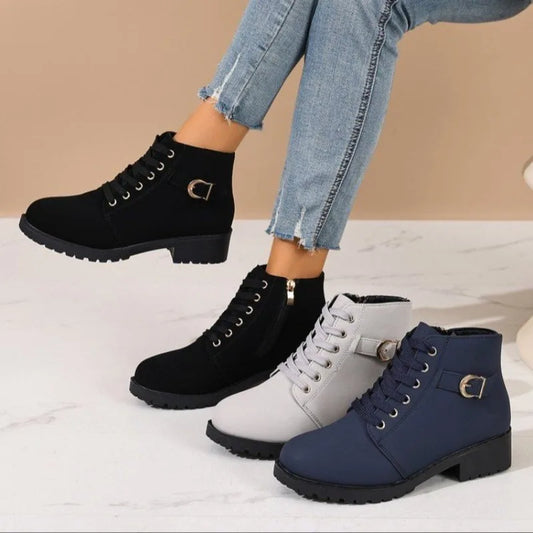 Women's Buckle-Detail Ankle Boots