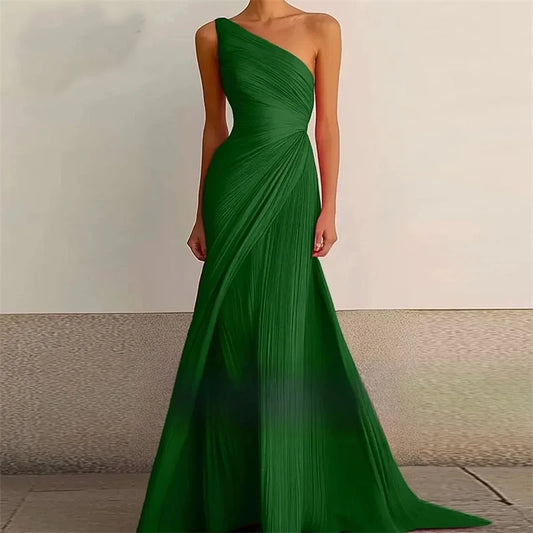 ML Formal Elegant Evening Prom Dresses Women Evening Dresses Sexy One Shoulder Customized Formal Party Dress Vestidos Fiesta