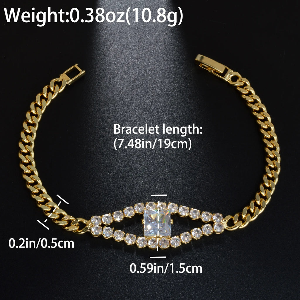 Charmoment Jewerly Double Layer Eyes Bangle for Women Elegance Crystal Circle Organ Bracelet Wedding Party Friend