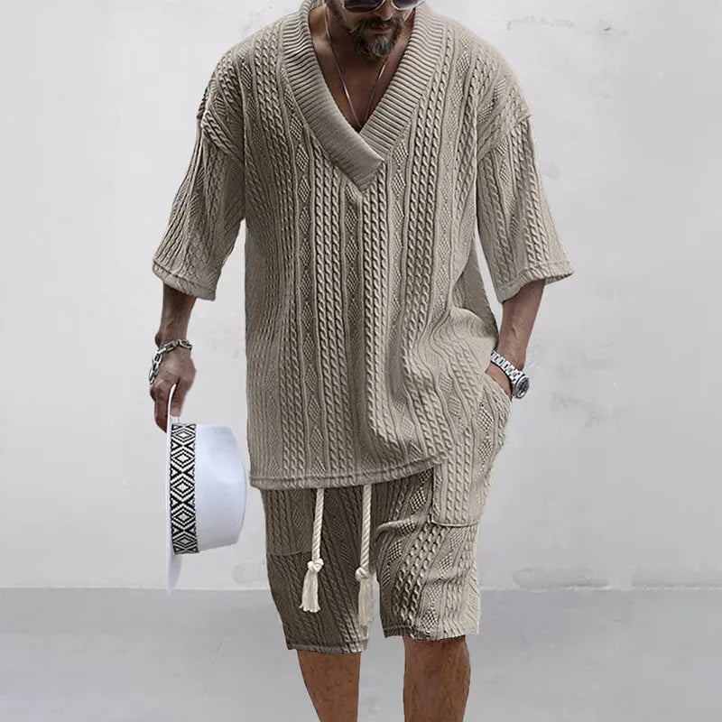 Men Casual Knitted Two Piece set