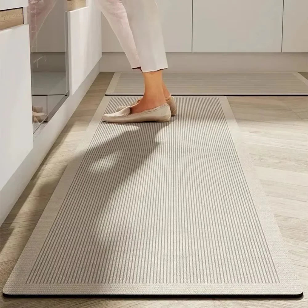 VIKAM Simple Kitchen Floor Mat, Home Water-Absorbing And Oil-Absorbing Anti-Slip Foot Mat Diatomite Carpet Home Decoration