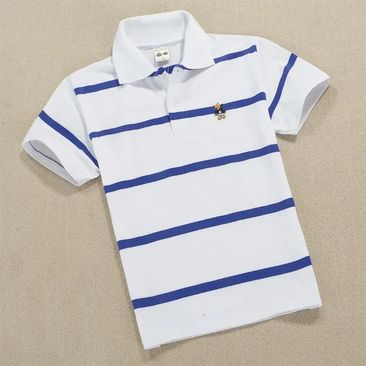 Summer Teenager POLO Shirts 3-14Yrs Children T-shirt For Girls Short-Sleeve Baby Tops Boys Tee Shirts Solid Color Kids Outerwear