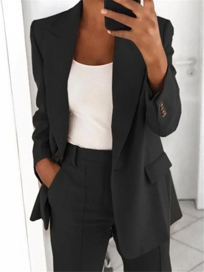 Women's Plus Size Blazer and Pants Set