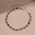 DREJEW Geometric Colorful Crystal Choker Necklaces for Women Clavicle Chain Necklaces Jewelry Bijoux for Party Gift Accessories