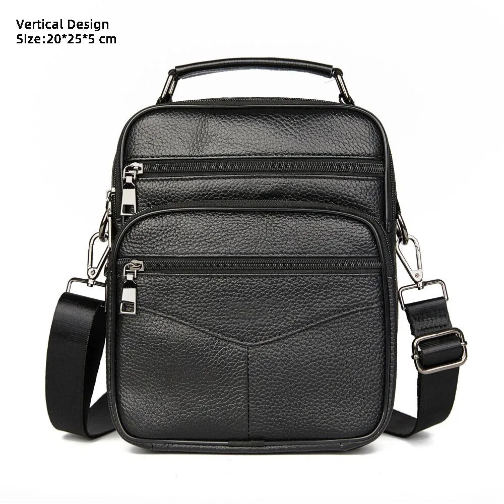 Hot Fashion Men Messenger Bags Genuine Leather Handbags for Man Luxury Brand Male Crossbody Bag for Mini Pad Boy Shoulder Bag