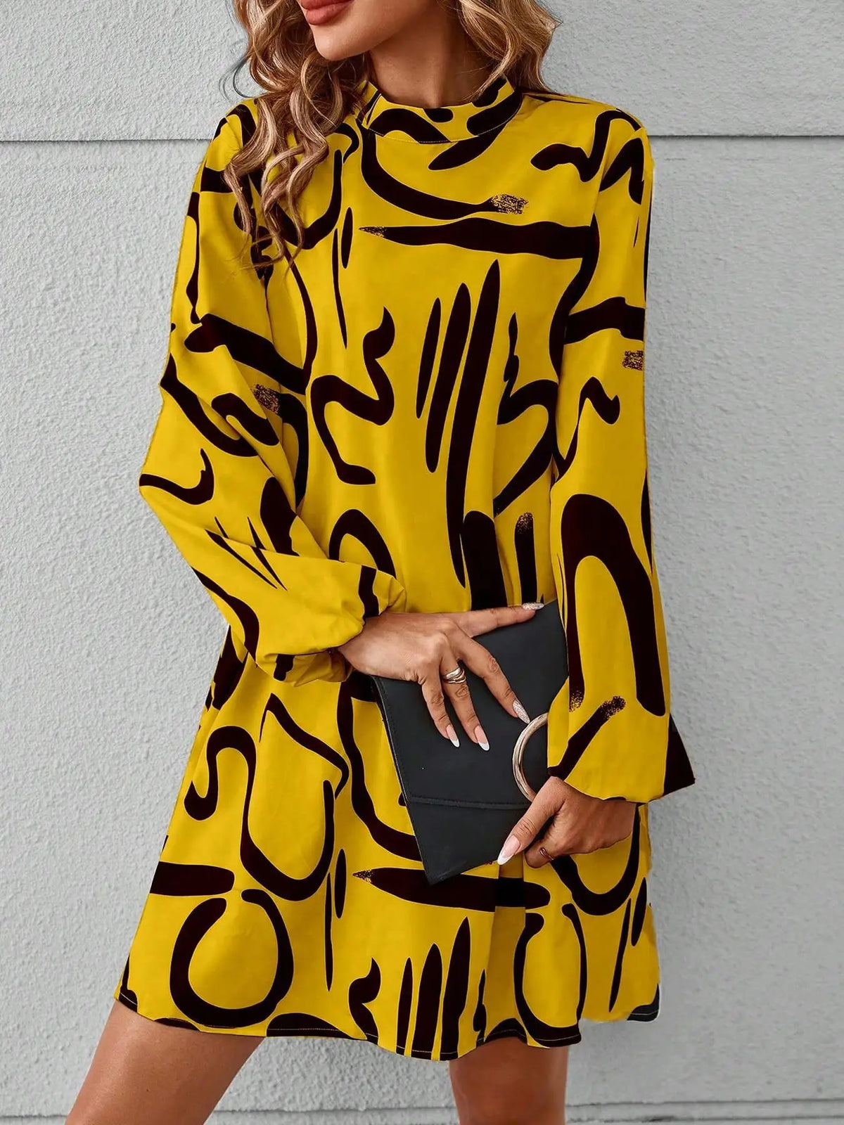 Women's Keyhole Neckline A-Line Dress.