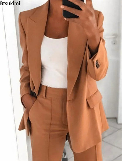 Women's Plus Size Blazer and Pants Set