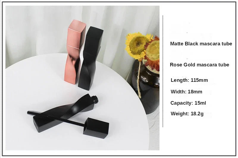 15ml Mascara Tube Matte Black Cosmetic Rose Gold Eyelashes Cream Container Eyebrow Tools DIY Makeup Accessories Wholesale