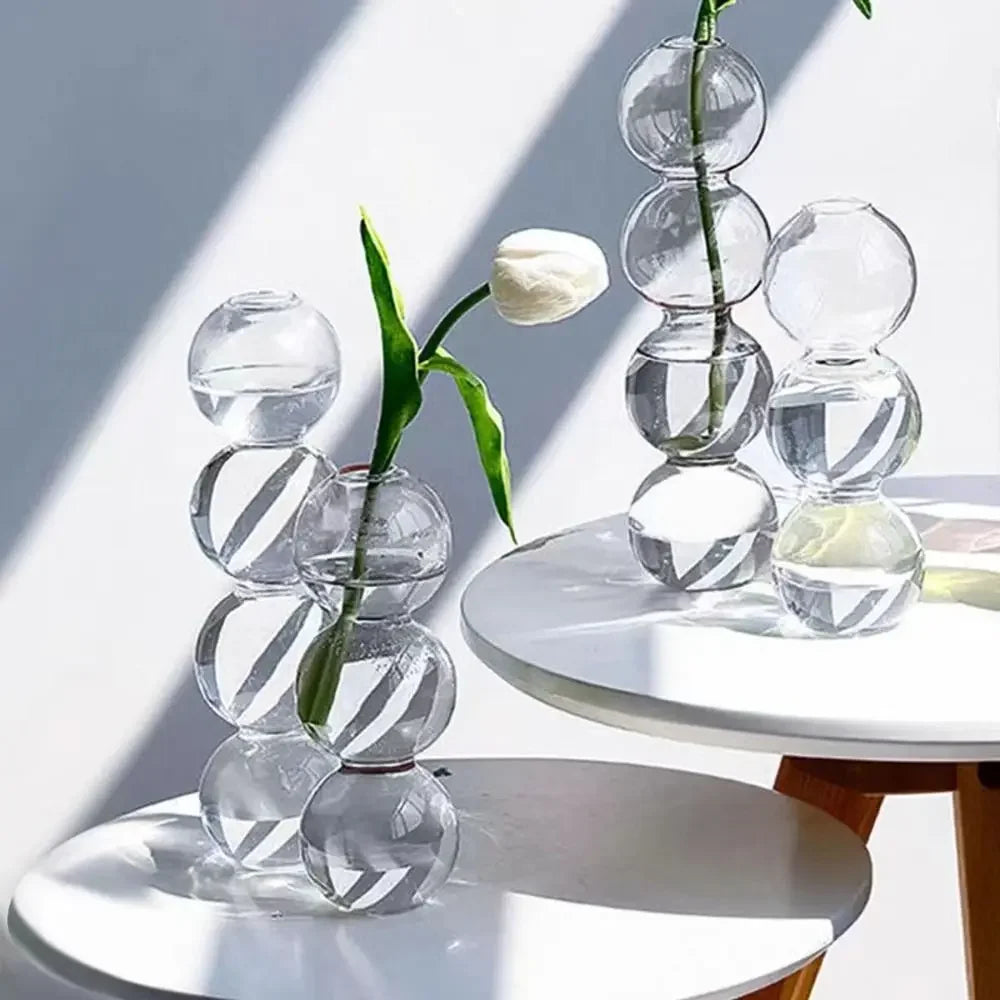 Living Room Glass Vase Creativity Contracted Dining Room Flower Arrangement Dry Flower Simulation Flower Decor Christmas Gifts