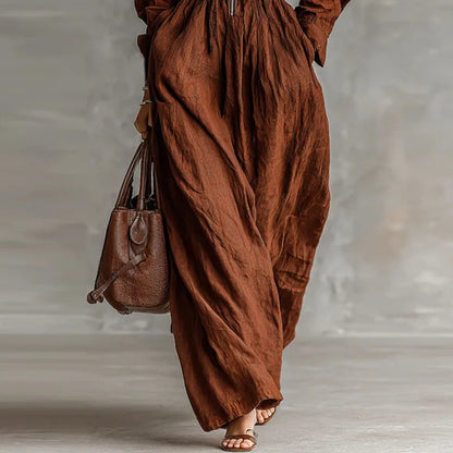 Elegant Lapel Midi Dress