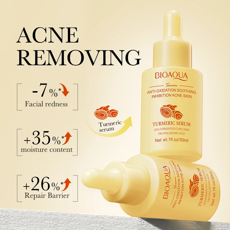 BIOAQUA Turmeric Skin Care Sets Anti-aging Anti Acne Face Serum Moisturizing Anti Dark Circles Eye Cream Facial Skin Care Kit