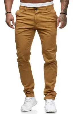 2026 Spring Autumn Fashion Men Clothing Men's Casual Pants Solid Slim Fit Mid-waist Trousers New Male Business Sport Baggy Pants