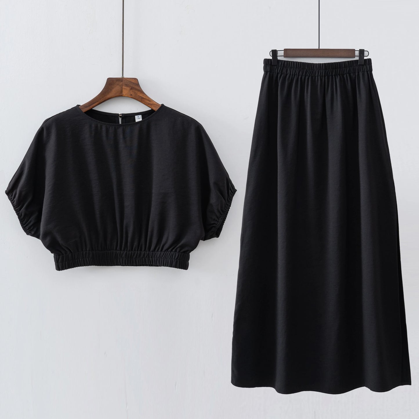 2026 Women Fashion Summer Top Shirt Two Peice Clothing Set White Black