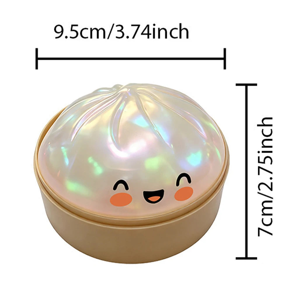 Squishy Bun Stress Relief Toy, Cute Glitter Steamed Bun Squeeze Toy, Slow Rebound Anti-Stress Fidget Toy for Kids Adults