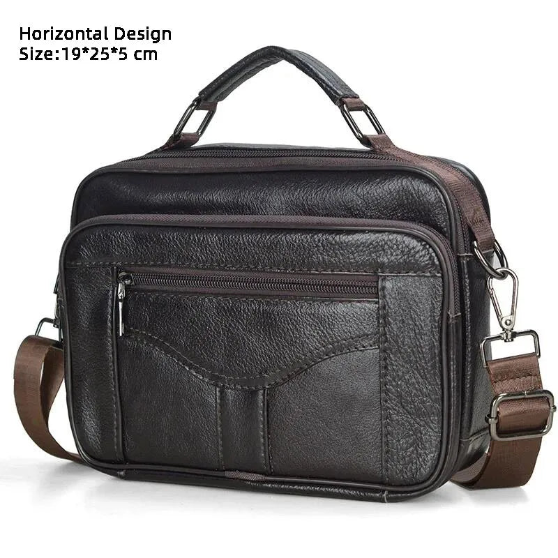 Hot Fashion Men Messenger Bags Genuine Leather Handbags for Man Luxury Brand Male Crossbody Bag for Mini Pad Boy Shoulder Bag