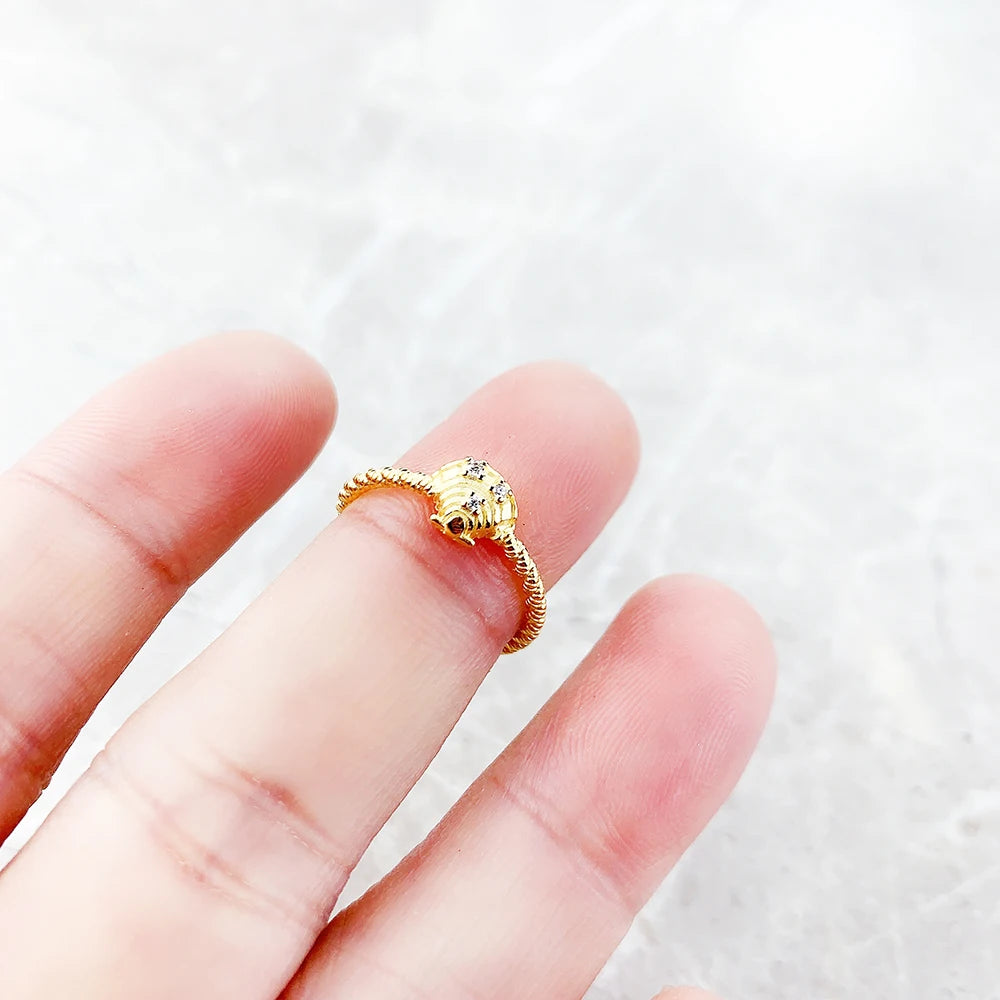 Ring Rope With Shell Gold,Europe Fine Jewerly For Girls Women Spring New Love Romantic Gift In 925 Sterling Silver,Super Deals
