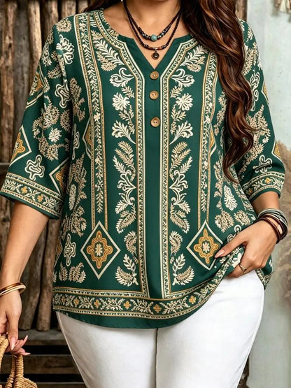 Women's Bohemian Style Blouse for Plus Size