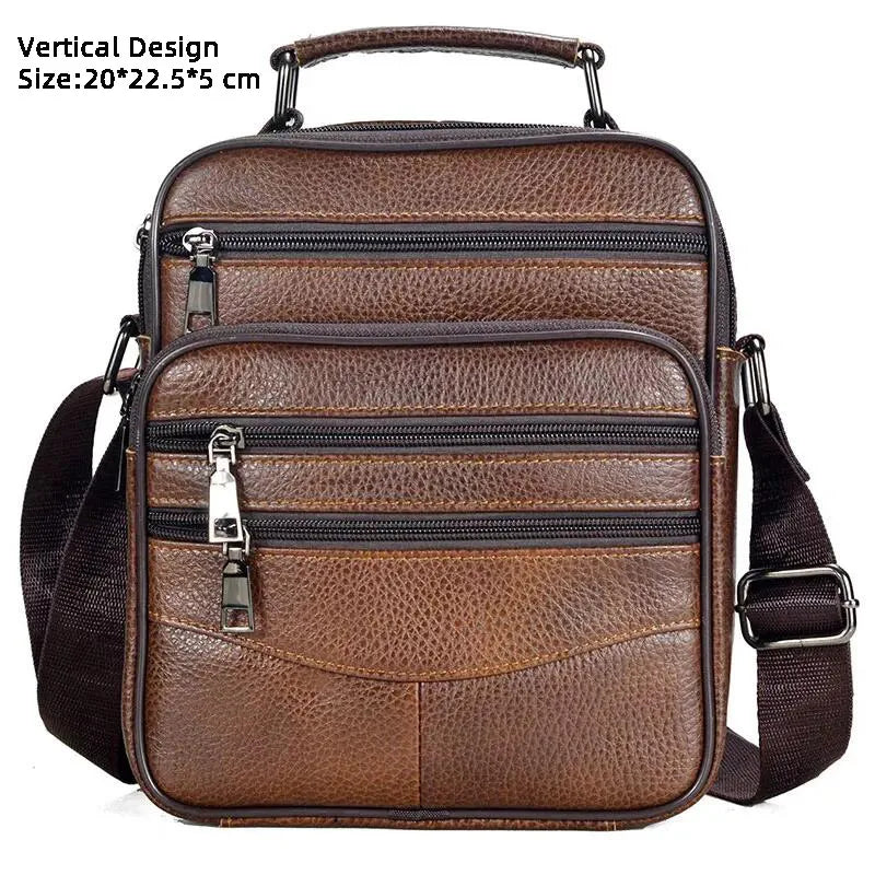Hot Fashion Men Messenger Bags Genuine Leather Handbags for Man Luxury Brand Male Crossbody Bag for Mini Pad Boy Shoulder Bag