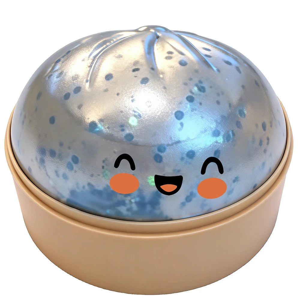 Squishy Bun Stress Relief Toy, Cute Glitter Steamed Bun Squeeze Toy, Slow Rebound Anti-Stress Fidget Toy for Kids Adults