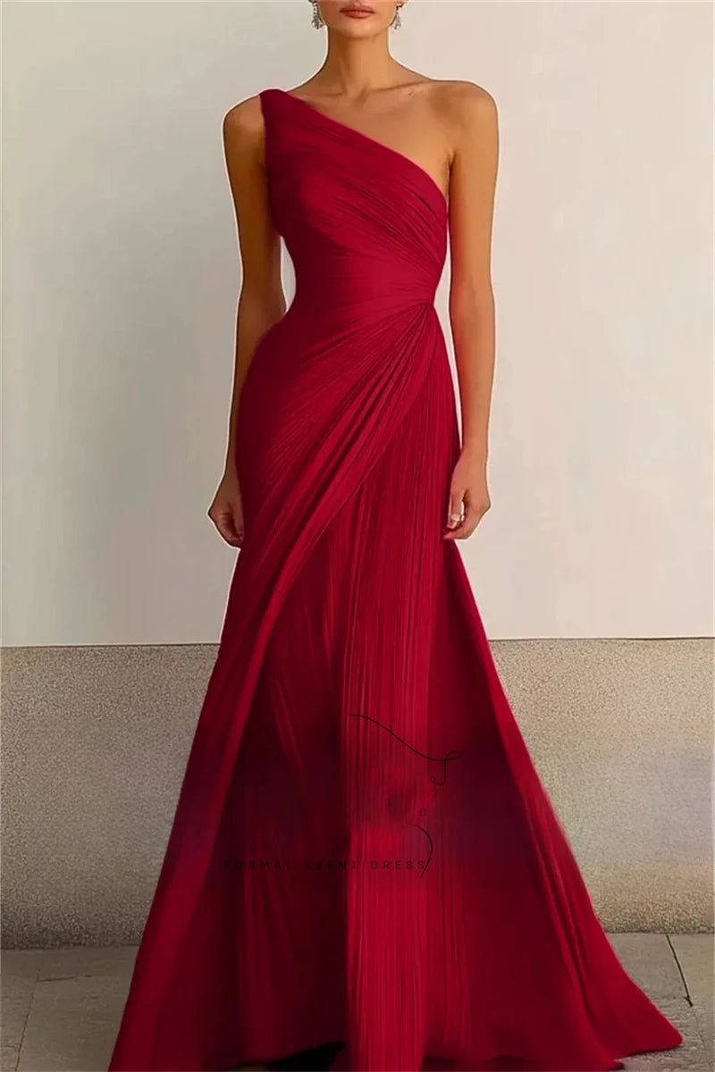 ML Formal Elegant Evening Prom Dresses Women Evening Dresses Sexy One Shoulder Customized Formal Party Dress Vestidos Fiesta