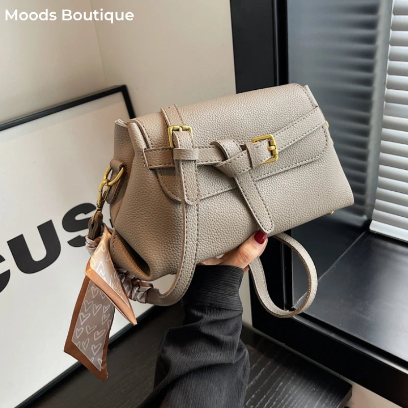 Leather Lychee Pattern Cross Body Bag